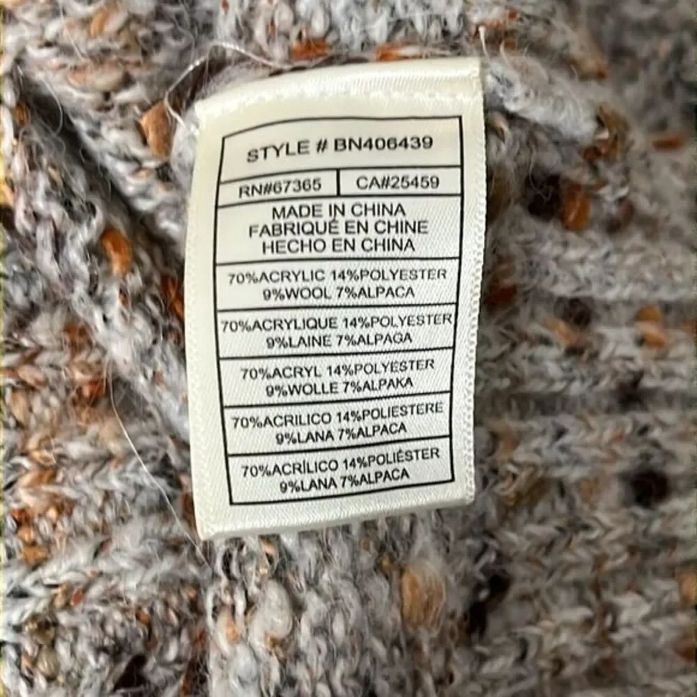 Steve‎ Madden Jillian Sweater Size XL Wool Alpaca Blend Grey Marl Preppy NWT